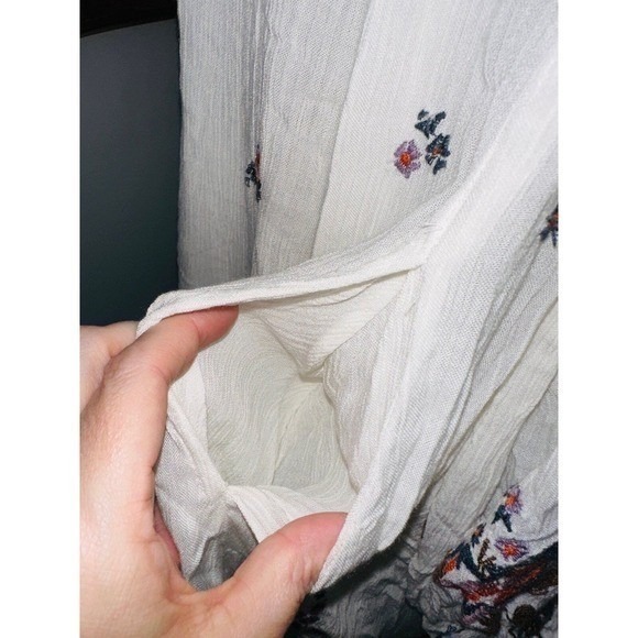 FP1 NWT Free People Oxford Embroidered Mini Dress Retail $128 Cream Ivory Small - Picture 8 of 10